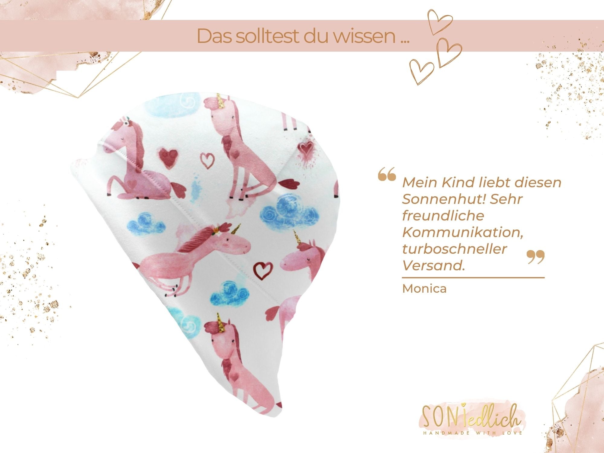 Sonnenhut für Babys und Kinder „lovely unicorn“ Bewertung